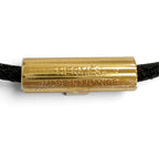 Hermes Loop Grand Gold Leather Pendant Black — view 7