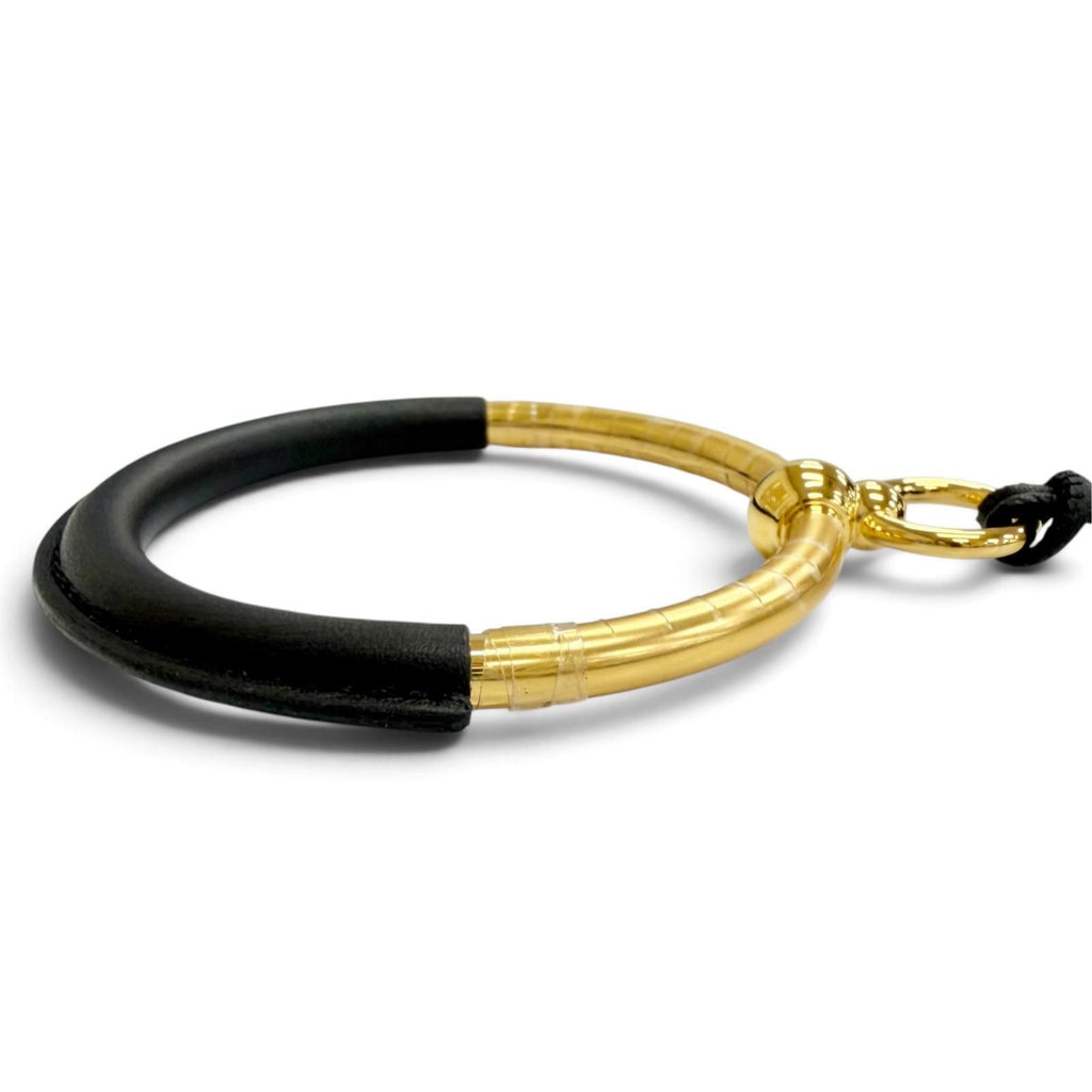 Hermes Loop Grand Gold Leather Pendant Black — view 5
