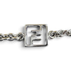 Fendi Forever FF Logo Crystal Chain Bracelet Silver — view 5