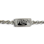 Fendi Forever FF Logo Crystal Chain Bracelet Silver — view 6