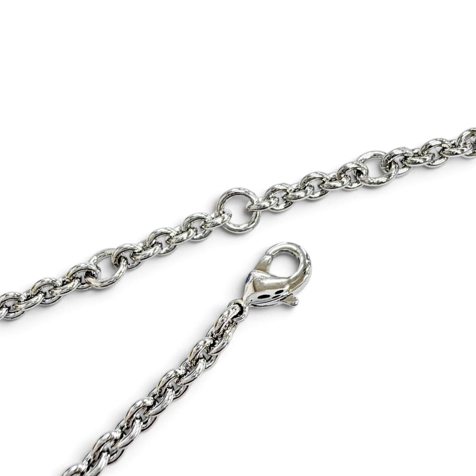 Fendi Forever FF Logo Crystal Chain Bracelet Silver — view 7