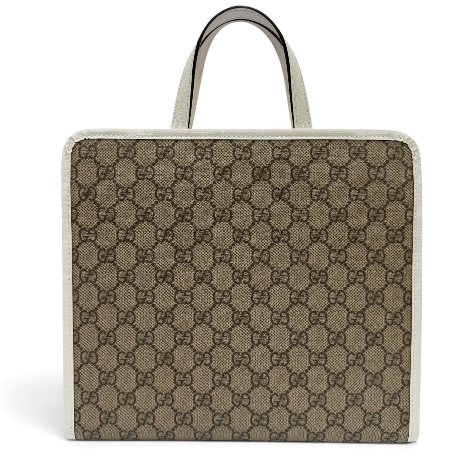 Gucci GG Supreme Children's Rubber Apple Tote Bag Beige White — view 3