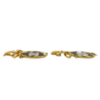 Chanel Vintage Metal CC Logo Ribbon Mirror Earrings Gold — view 3