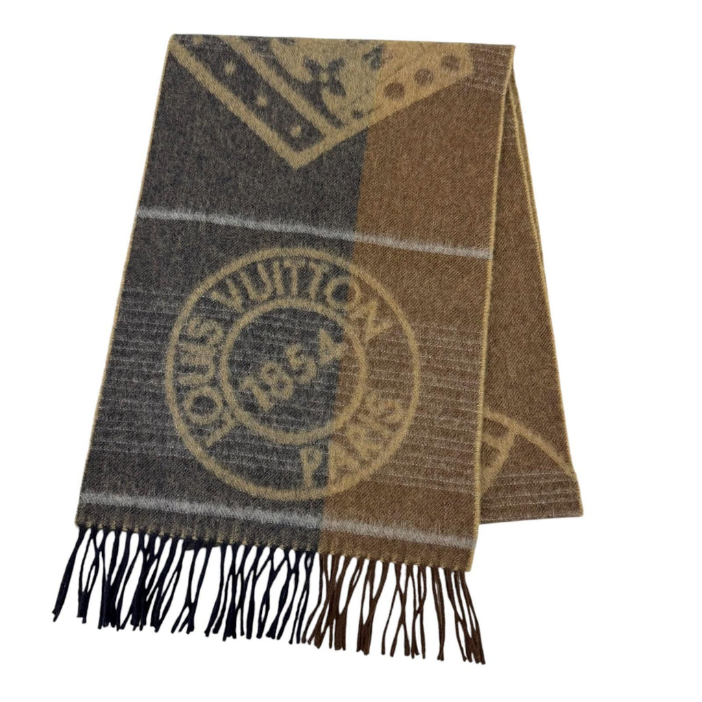 Louis Vuitton Echarpe Cardiff Wool Angora Circle Logo Scarf