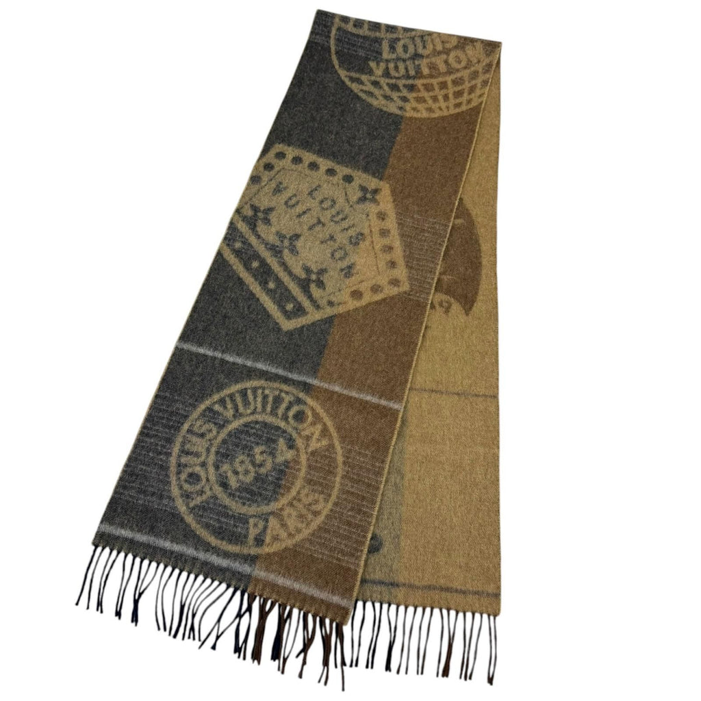 Louis Vuitton Echarpe Cardiff Wool Angora Circle Logo Scarf — view 3