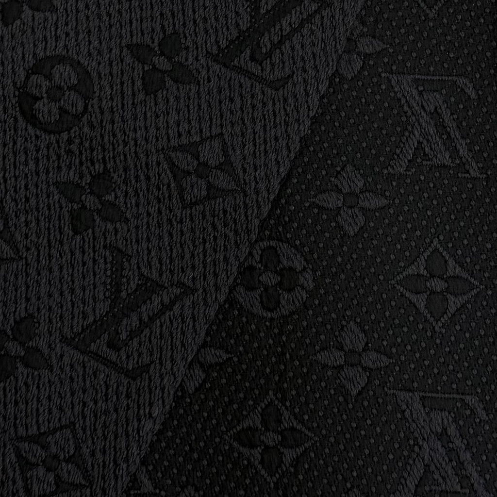 Louis Vuitton Logomania Scarf Wool Silk Blend Monogram Fringe Black — view 4