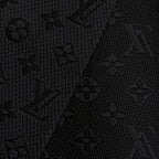 Louis Vuitton Logomania Scarf Wool Silk Blend Monogram Fringe Black — view 4