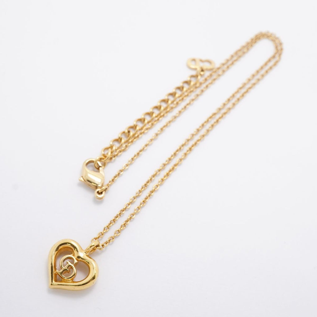 Dior Necklace CD Logo Heart Motif Gold Plated — view 3