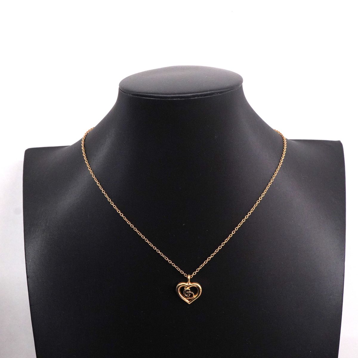 Dior Necklace CD Logo Heart Motif Gold Plated — view 6