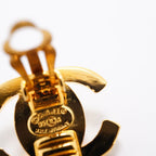 Chanel Earrings Vintage CC Logo Turnlock Gold Plated — view 6