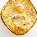 Chanel Earrings Vintage CC Logo Diamond Shape Gold Plated — view 4
