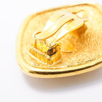 Chanel Earrings Vintage CC Logo Diamond Shape Gold Plated — view 6