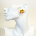 Chanel Earrings Vintage CC Logo Round Circle Gold Plated — view 5