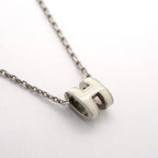 Hermes Necklace Mini Pop H Metal Silver White — view 2