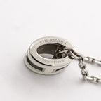Hermes Necklace Mini Pop H Metal Silver White — view 5