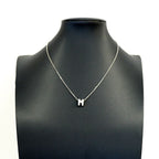 Hermes Necklace Mini Pop H Metal Silver White — view 7