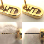 Fendi O'lock Earrings White Crystal Gold Polished Metal Stud — view 7