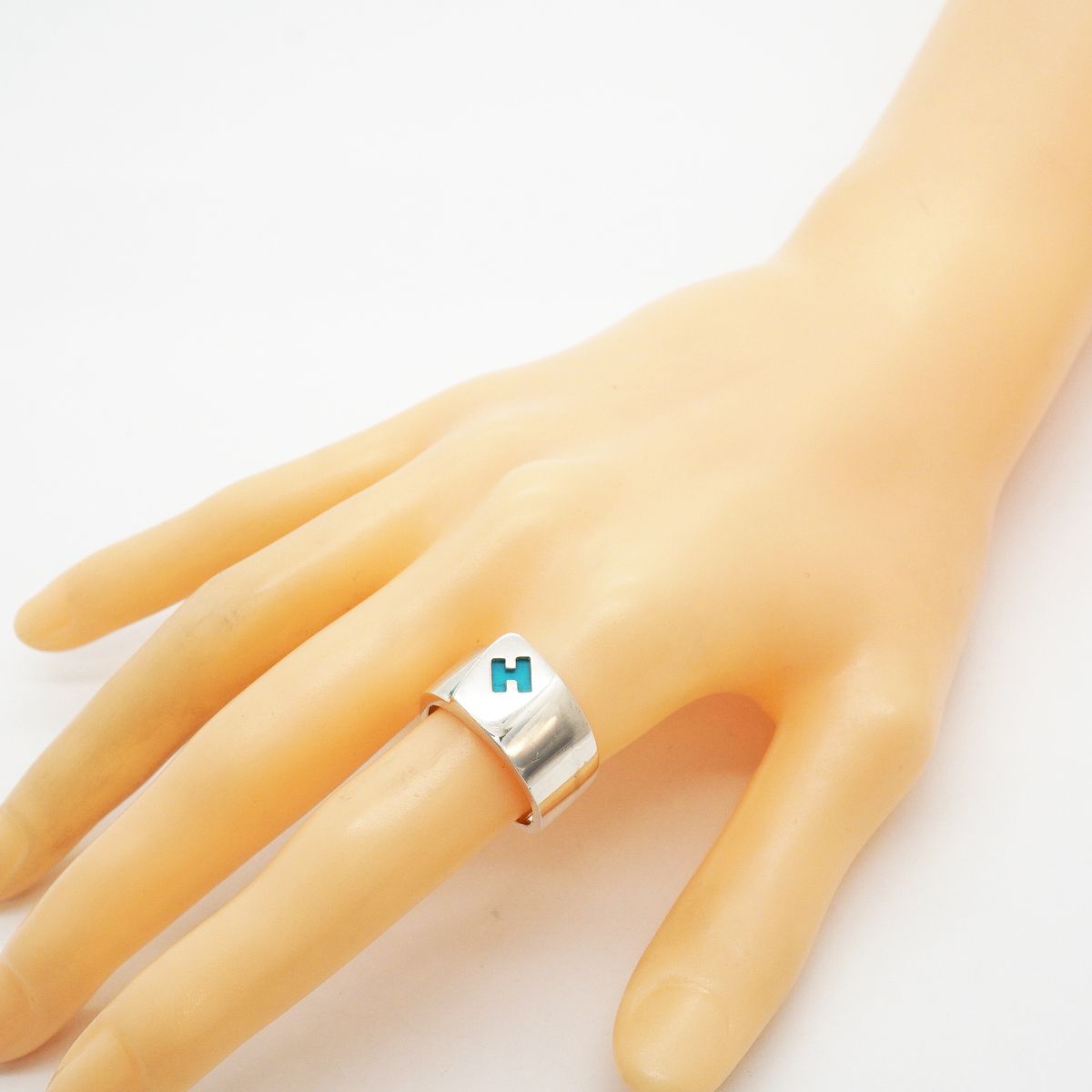 Hermes Ring Candy 925 Sterling Silver Blue — view 7