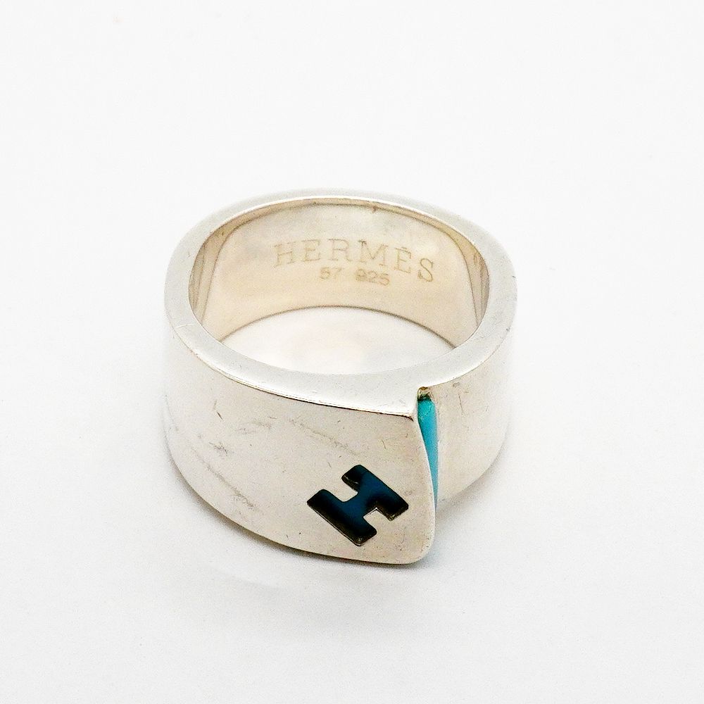 Hermes Ring Candy 925 Sterling Silver Blue — view 3