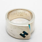 Hermes Ring Candy 925 Sterling Silver Blue — view 4