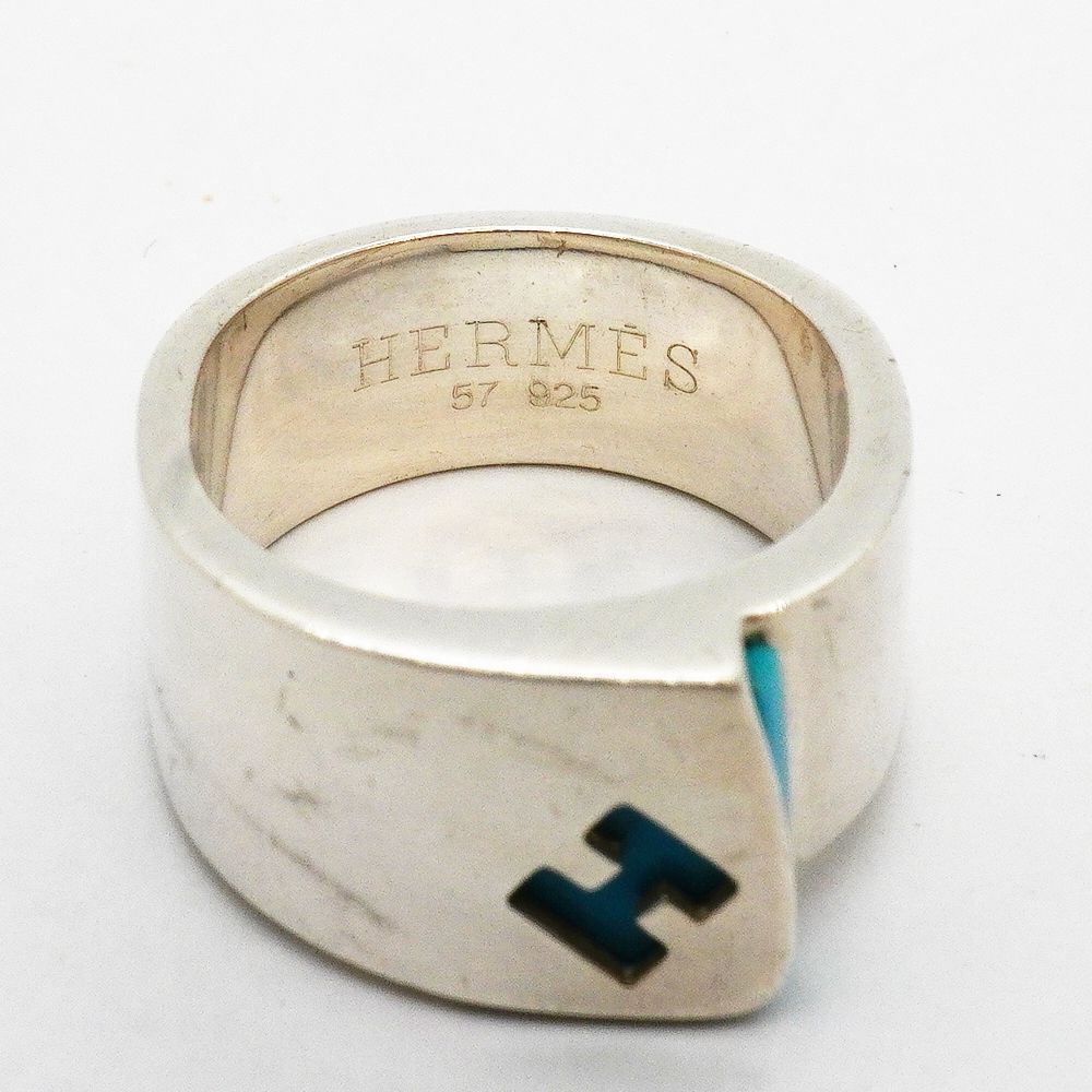 Hermes Ring Candy 925 Sterling Silver Blue — view 4
