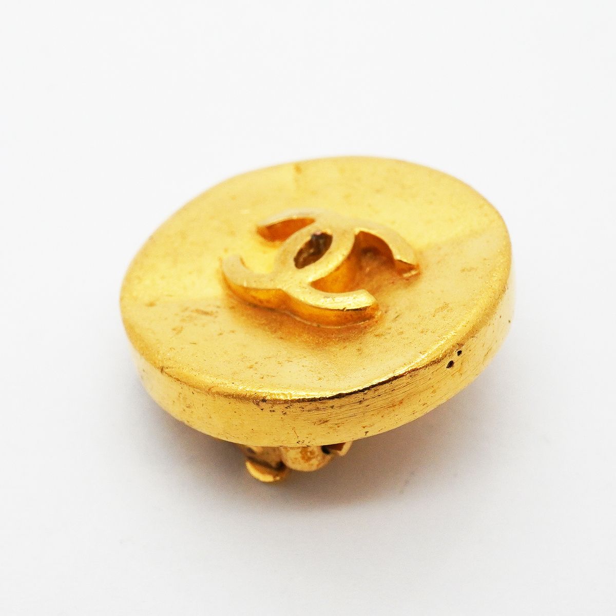 Chanel Earrings Vintage CC Logo Gold Plated — view 6