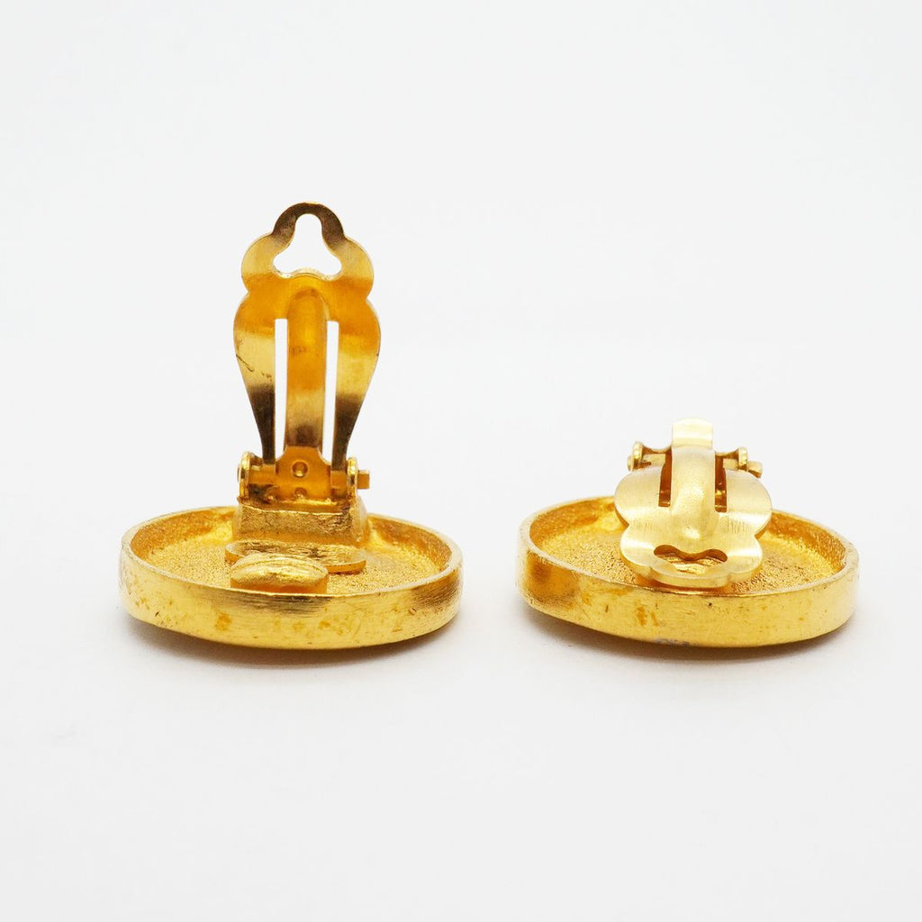 Chanel Earrings Vintage CC Logo Gold Plated — view 3