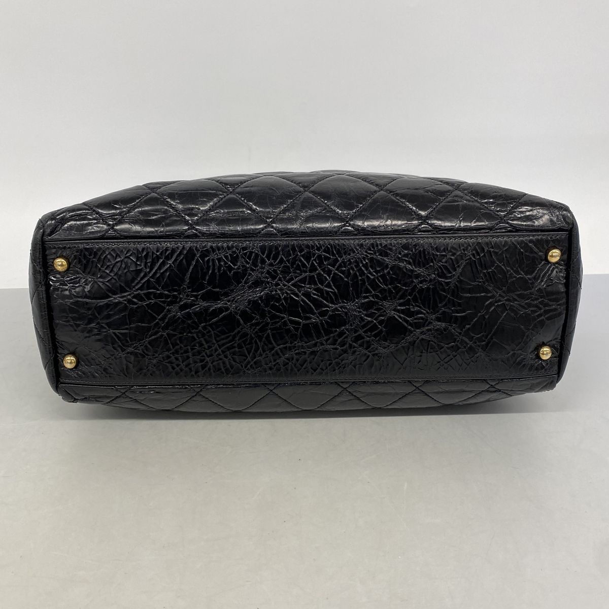 Chanel Tote Bag 2.55 Quilted Vintage Calfskin Black Gold Silver 2-Way — view 3