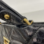Chanel Tote Bag 2.55 Quilted Vintage Calfskin Black Gold Silver 2-Way — view 8