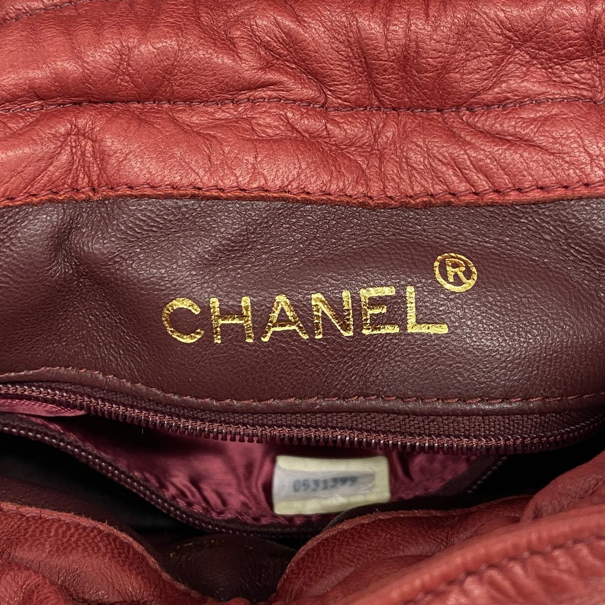 Chanel Shoulder Bag Quilted Lambskin Red Gold — view 5