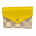 Louis Vuitton Trifold Wallet Damier Azur Portefeuille Zoe White Pineapple