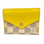 Louis Vuitton Trifold Wallet Damier Azur Portefeuille Zoe White Pineapple