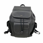 Dior Backpack Saddle Leather Black Silver