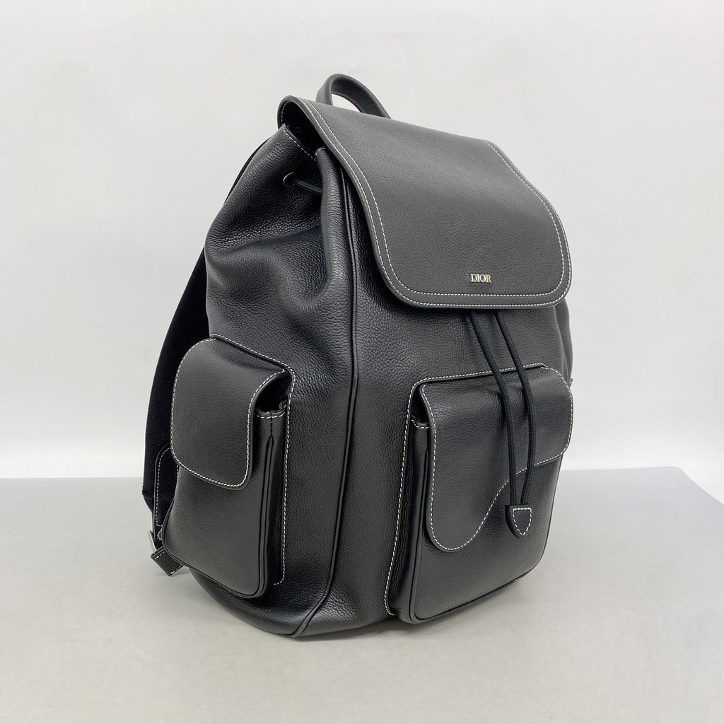 Dior Backpack Saddle Leather Black Silver — view 2