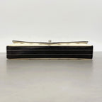 Chanel Shoulder Bag Choco Bar Patent Leather White Black Silver — view 3