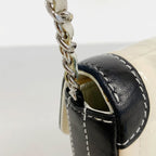 Chanel Shoulder Bag Choco Bar Patent Leather White Black Silver — view 8