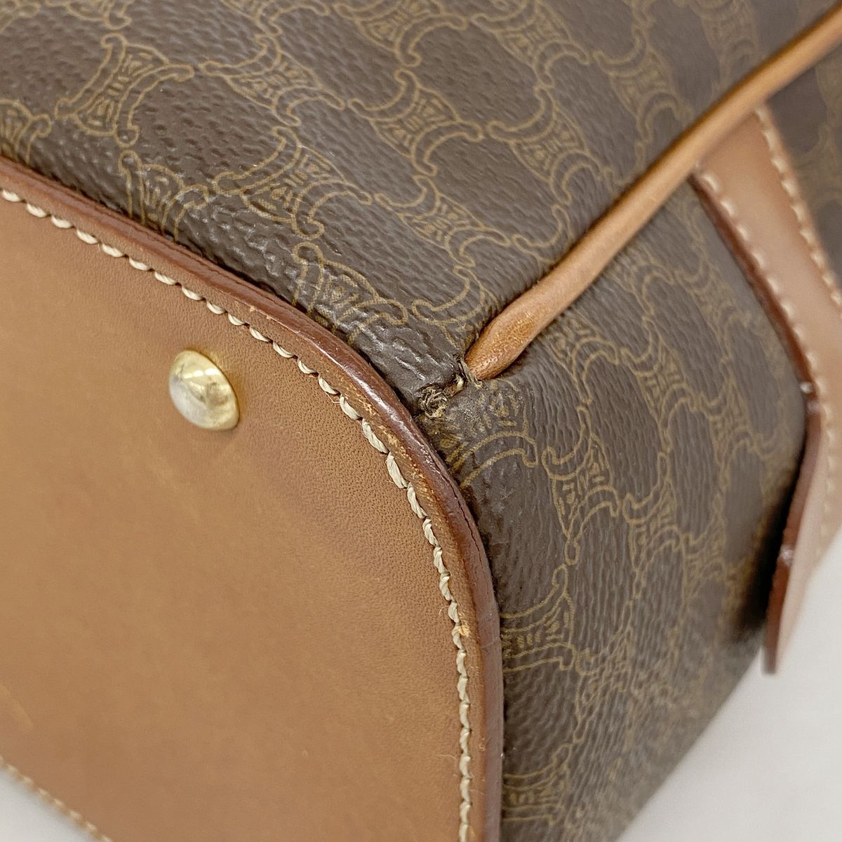 Celine Handbag Macadam Brown Gold — view 6