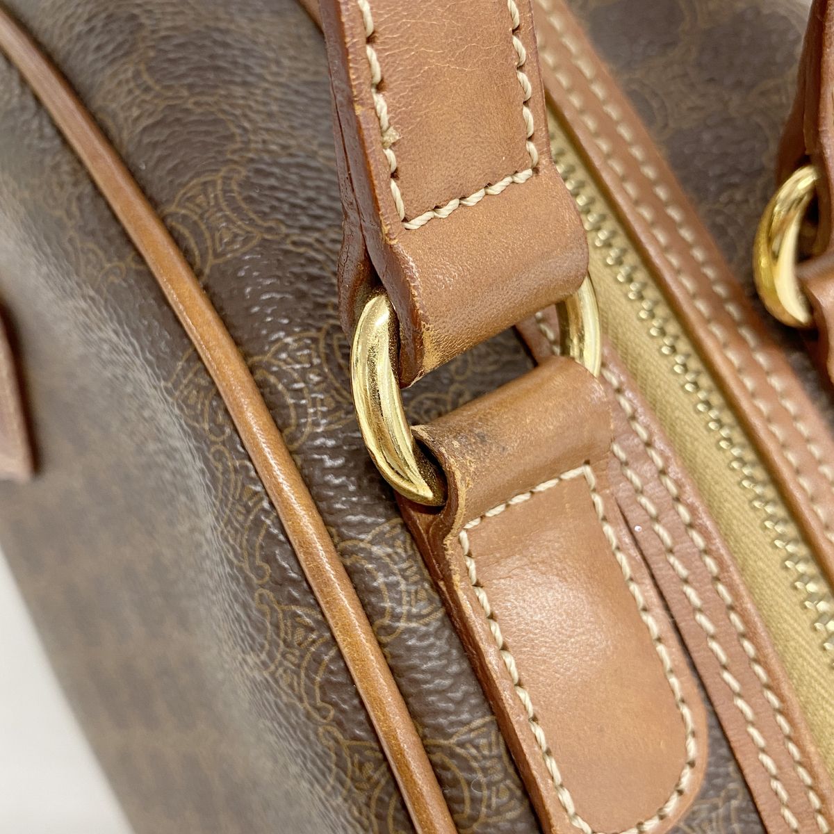 Celine Handbag Macadam Brown Gold — view 8