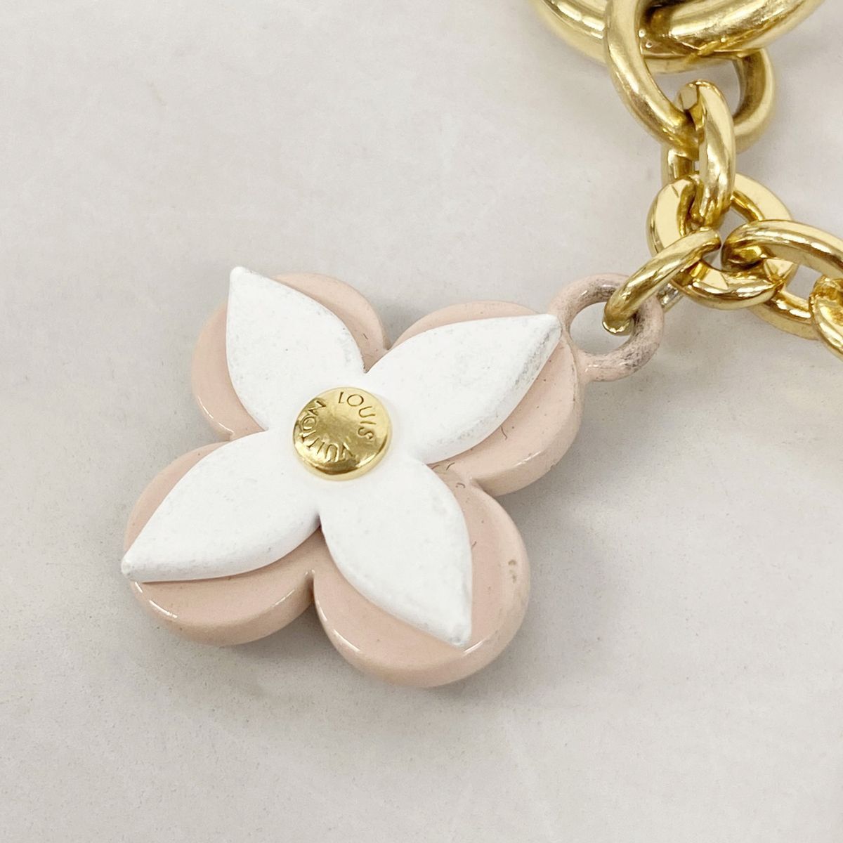 Louis Vuitton Key Holder Charm Bijou Sac Chaine Flash Flower Gold Multicolor — view 6