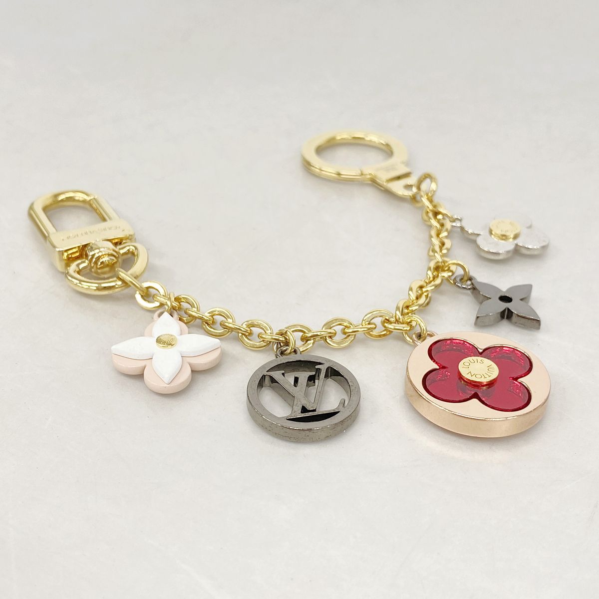 Louis Vuitton Key Holder Charm Bijou Sac Chaine Flash Flower Gold Multicolor — view 2