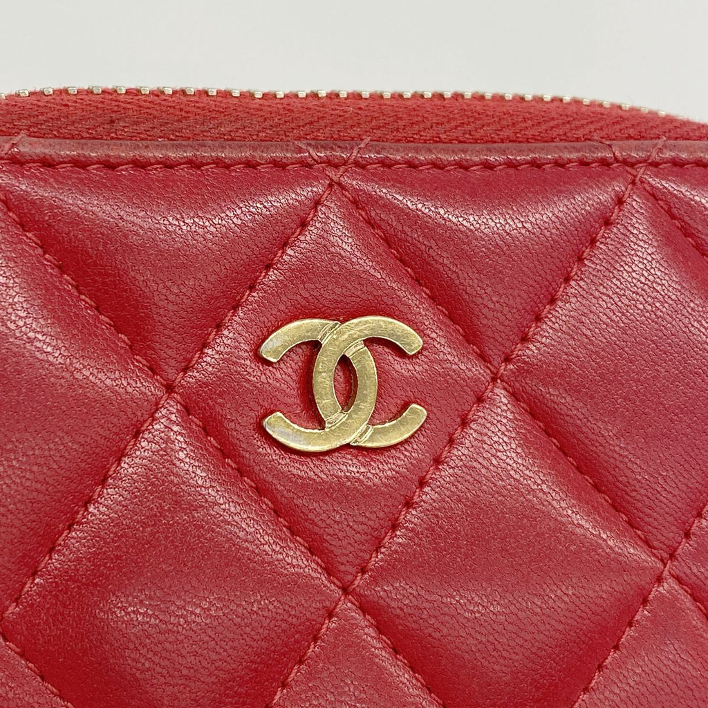 Chanel Coin Purse Quilted Lambskin Pink Gold Silver — view 8