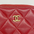 Chanel Coin Purse Quilted Lambskin Pink Gold Silver — view 8
