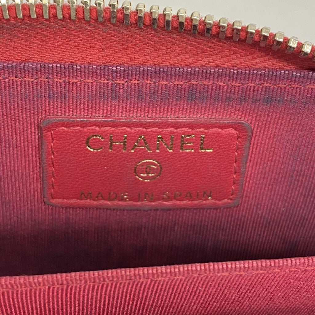 Chanel Coin Purse Quilted Lambskin Pink Gold Silver — view 4