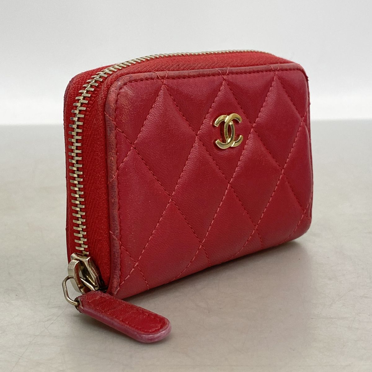 Chanel Coin Purse Quilted Lambskin Pink Gold Silver — view 2