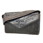 Chanel Shoulder Bag Lambskin Black Gold