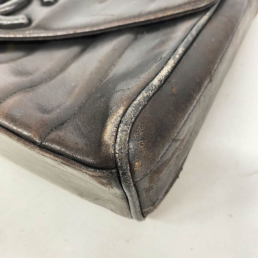 Chanel Shoulder Bag Lambskin Black Gold — view 6