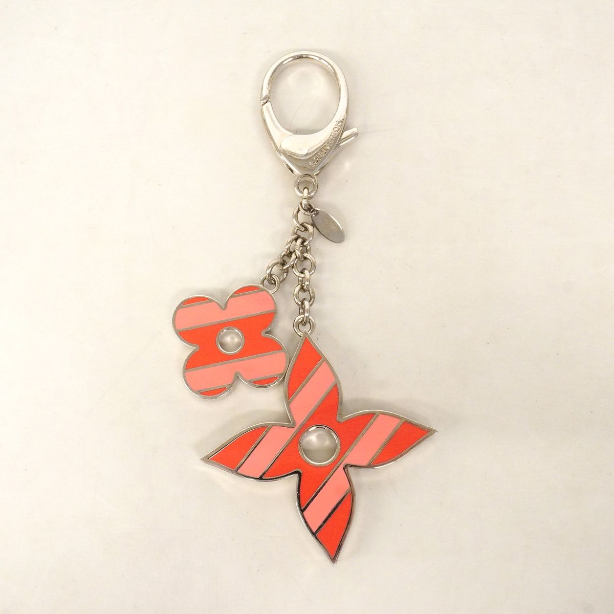 Louis Vuitton Key Holder Charm Monogram Flower Porte Cles Chaine Sweet Stripe — view 8