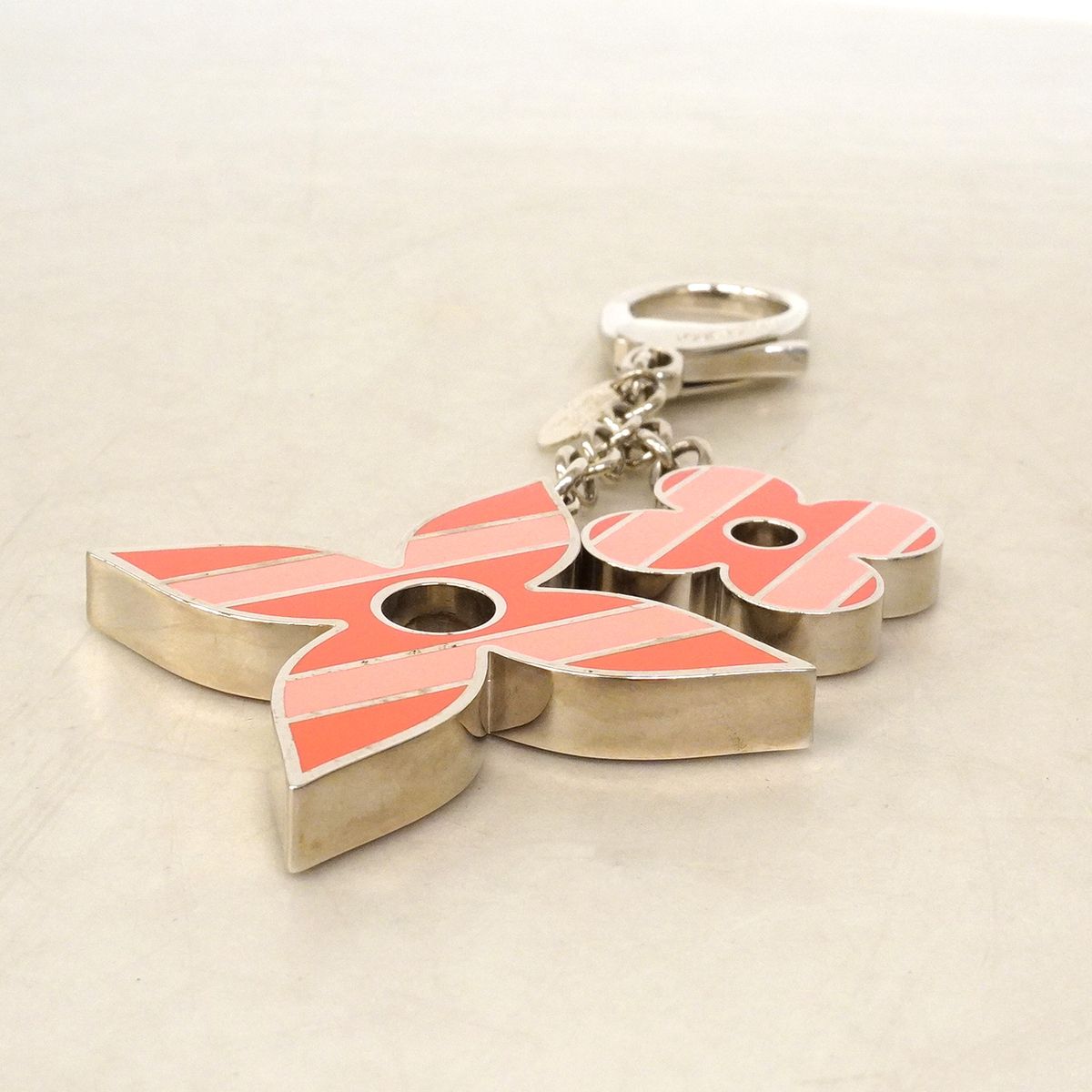 Louis Vuitton Key Holder Charm Monogram Flower Porte Cles Chaine Sweet Stripe — view 2
