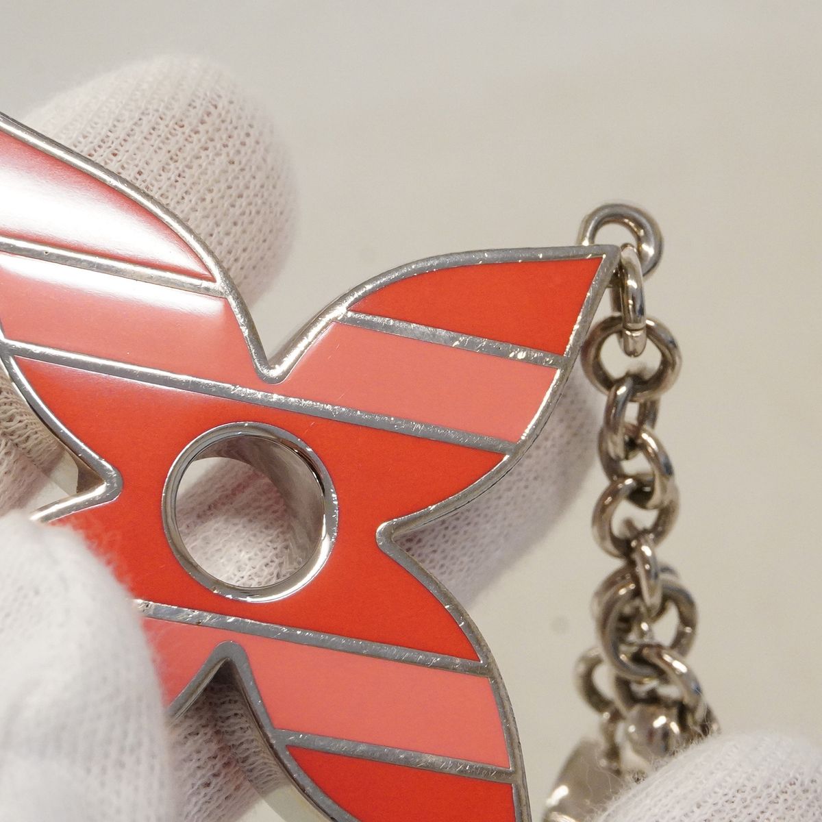 Louis Vuitton Key Holder Charm Monogram Flower Porte Cles Chaine Sweet Stripe — view 7