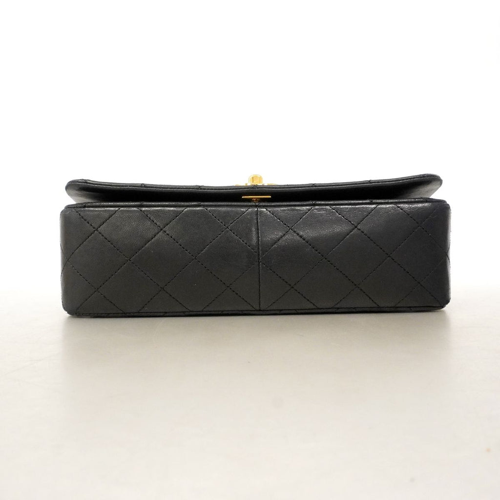 Chanel Shoulder Bag Quilted Lambskin Black Gold — view 3